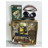 POCKET KNIVES, SUNGLASSES. GIFT BOX, PINS, BUCKLES