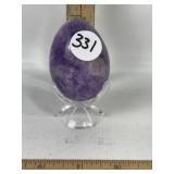 POLISHED  PURPLE CRYSTAL EGG FIGURE, 249G
