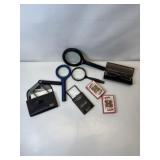 PLAYING CARDS & MAGNAFYING GLASSES