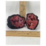 VIBRANT PINK DYED GEODE CLUSTER SPLIT, 340G