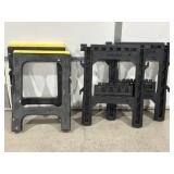 2 SETS OF PLASTIC SAWHORSES