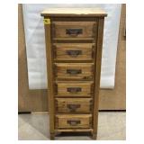 NARROW WOODEN MULTI DRAWER CHEST, 6 DRAWERS