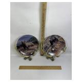WILDLIFE COLLECTOR PLATES W/ ANTLER FRAME HOLDERS