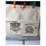 2 REPRODUCTION TOMBSTONE BANK BAGS
