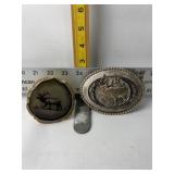 MT SILVERSMITH ELK BUCKLE & AGATE ELK DISPLAY