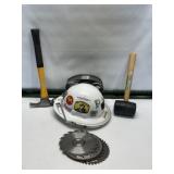 RUBBER MALLET, CLAW HAMMER, HARD HAD, SAW BLADES