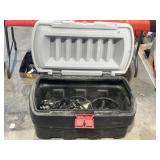 LARGE RUBBERMAID STORAGE CONTAINER W/ TOOLS