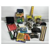 SMALL SAW BLADE, CASTERS, RULERS, MORE