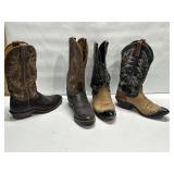 2 PAIR COWBOY BOOTS, 1 PAIR TONY LAMA, SZ 9 & 9.5