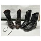 LEATHER WORK BOOTS & MOTOR CYCLE BOOTS Sz. 9.5