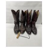 2 PAIR COWBOY BOOTS, 1 PAIR TONY LAMA, SZ 9.5