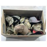LARGE BOX OF HATS, LOTS OF CAMO HATS