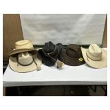 SEVERAL WESTERN SYTLE HATS, HAT RINGS