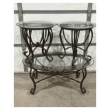 GLASS TOP COFFEE TABLE & END TABLE SET