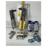 RIVET GUNS, GLUE GUN, WIRE WHEEL
