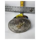 BULL RIDER BUCKLE W/ LEATHER BELT