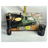 OZARK PROPANE STOVE, FLASHLIGHT, PRO-4 LIGHT