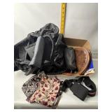 SEVERAL SMALL TRINKET BAGS, PADDED PISTOL CASE