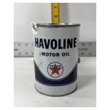 HAVOLINE MOTOR OIL CAN, EMPTY