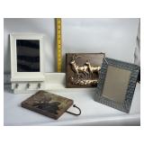 PICTURE FRAME, METAL ELK WALL DECOR, SMALL MIRROR