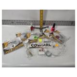 WOMEN'S BOX, HAT CLIPS, NAIL POLISH, JEWELRY
