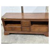 WOOD TV STAND W/ DRAWERS, 25' T X 60' L X 20' W
