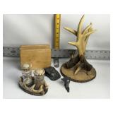 ANTLER DECOR, S & P SHAKER, NAPKIN HOLDER