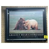 GRIZZLY BEAR COURTSHIP FRAMED PICTURE, 17 3/4'