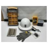 HARD HAT, ORANIZERS, MESH GLOVES, HANDLES