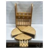 WOOD HEART SHAPE MAGAZINE RACK, CHARCUTERIE BOARD