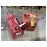 2 - 5GAL GAS CANS, 1 GAL OF GAS BETWEEN THE 2