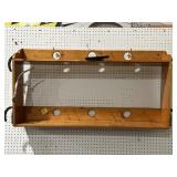 WALL HANGING SHELF W/ ANTLER & HORSESHOE ACCENTS