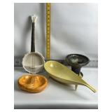 REDWING POTTERY, MCM ASHTRAY, CARNIVAL GLASS