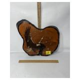 EAGLE GRAPHIC WOOD WALL CLOCK, 16' X 15'