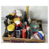 BOX FULL OF CAR CARE ITEMS, CLEANER