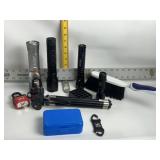 FLASHLIGHTS, LOCKS W/ KEY, TRI-POD, BRUSH