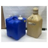 5 GAL FUEL JUG, 5 GAL WATER JUG BROKEN TOP