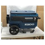 LARGE IGLOO FISHING COOLER, HEAVY DUTY, POLE HOLDS