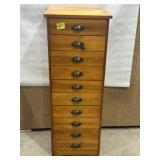 NARROW WOODEN MULTI DRAWER CHEST, 10 DRAWERS