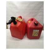 2 - 5 GAL GAS CANS, MIN AMOUNT OF GAS