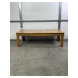 WOOD COFFEE TABLE, 15' T X 47' L X 23 1/2' W