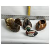 WOOD & PORCELAIN DUCKS