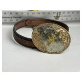 ARIAT LEATHER BELT & BUCKLE 34'