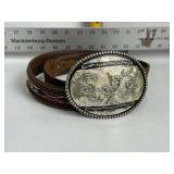 SILVER CREEK LEATHER BELT & BUCKLE 36'
