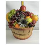 APPLE BASKET W/ FAKE FRUIT DECOR