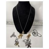 SEVERAL CROSS PENDENT NECKLCES