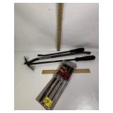 24' WRECKING BAR, 3PC FILE SET, PRY BARS