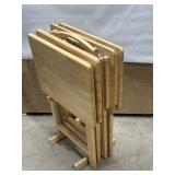 WOOD TV TRAYS ON RACK