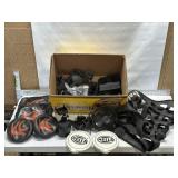 BOX FULL OF TRUCK ITEMS, KC LIGHT COVERS, NET
