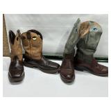 2 PAIRS COWBOY BOOTS Sz. 9.5